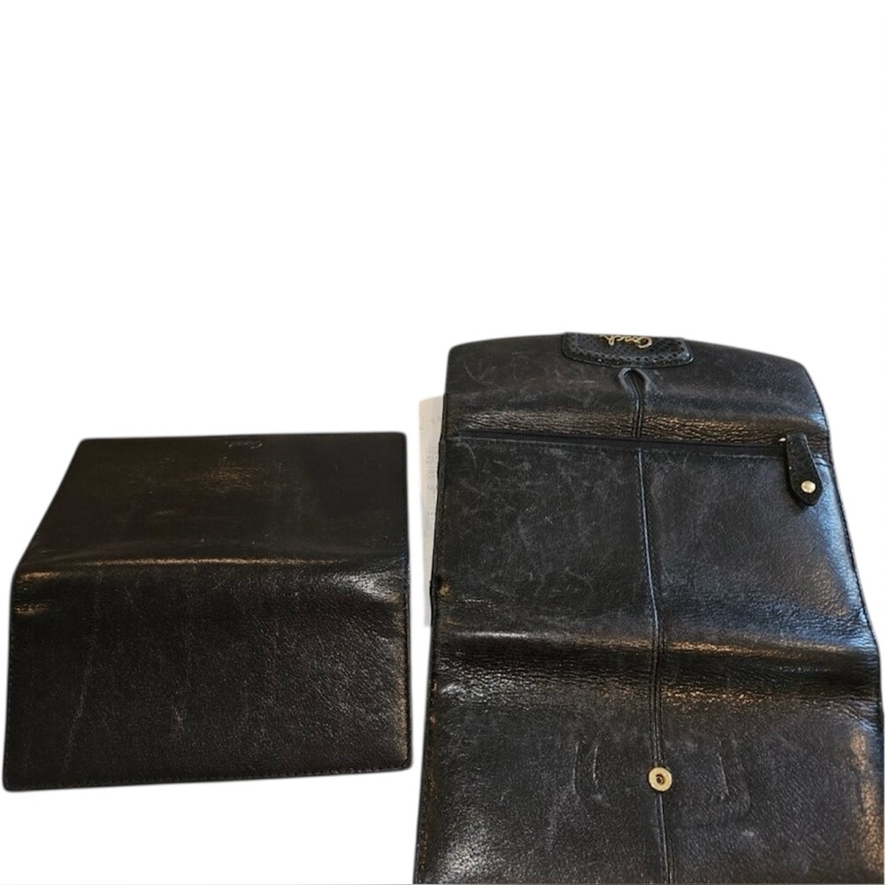 COACH - Ashley Black & Python Embossed Wallet / Checkbook Set - Picture 2 of 5